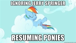 Size: 400x225 | Tagged: safe, rainbow dash, g4, jerry springer, meme