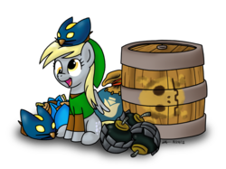 Size: 659x494 | Tagged: safe, artist:zicygomar, derpy hooves, pegasus, pony, g4, bomb, bombchu, bombs, crossover, female, link, mare, nintendo, simple background, the legend of zelda, this will end in explosions, this will end in tears, this will end in tears and/or death, transparent background