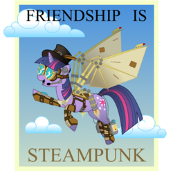 Size: 1770x1750 | Tagged: dead source, safe, artist:spartanwarrior45, twilight sparkle, g4, goggles, hat, steampunk, wings