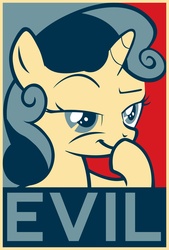 Size: 3100x4586 | Tagged: safe, sweetie belle, g4, evil, poster, propaganda