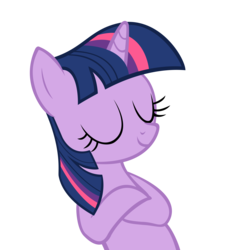 Size: 5954x6293 | Tagged: dead source, safe, artist:thatsgrotesque, twilight sparkle, pony, unicorn, a canterlot wedding, g4, absurd resolution, bust, crossed hooves, eyes closed, female, horn, mare, proud, simple background, smiling, smug, smuglight sparkle, solo, transparent background, unicorn twilight, vector