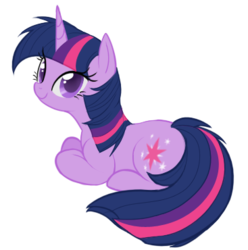 Size: 367x370 | Tagged: safe, artist:mn27, twilight sparkle, pony, unicorn, g4, cute, female, looking at you, looking back, lying, lying down, mare, prone, simple background, smiling, solo, transparent background, unicorn twilight