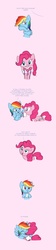 Size: 640x2851 | Tagged: safe, artist:carnifex, pinkie pie, rainbow dash, g4, friendshipping, hearts and hooves day, mouth hold, valentine's day