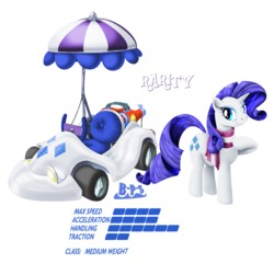 Size: 1929x1850 | Tagged: safe, artist:blue-paint-sea, rarity, pony, g4, kart stats, mario kart, parody, ponykart, solo