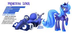 Size: 2559x1181 | Tagged: safe, artist:blue-paint-sea, princess luna, g4, kart stats, mario kart, parody, ponykart