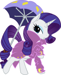 Size: 931x1145 | Tagged: safe, artist:grinning-alex, rarity, pony, unicorn, g4, clothes, coat, female, jacket, mare, raincoat, simple background, solo, transparent background, umbrella