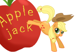 Size: 3724x2541 | Tagged: safe, artist:killjoy1227, applejack, earth pony, pony, g4, apple, female, food, high res, kicking, simple background, solo, transparent background, vector