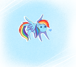 Size: 800x700 | Tagged: dead source, safe, artist:rosewhistle, rainbow dash, pegasus, pony, g4, female, flying, heart, solo