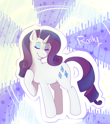 Size: 800x900 | Tagged: dead source, safe, artist:rosewhistle, rarity, pony, unicorn, g4, eyes closed, female, mare, smiling, solo