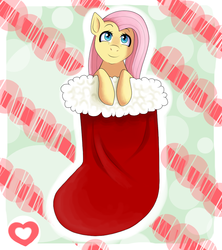 Size: 800x900 | Tagged: safe, artist:rosewhistle, fluttershy, pony, g4, christmas, female, solo