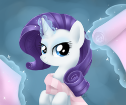 Size: 1200x1000 | Tagged: safe, artist:maplesunrise, rarity, pony, g4, clothes, fabric, female, scarf, solo