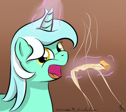 Size: 850x750 | Tagged: safe, artist:sonicrainboom93, lyra heartstrings, pony, g4, pizza, simple background, solo