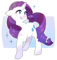 Size: 434x456 | Tagged: safe, rarity, pony, unicorn, g4, female, mare, pixel art, raised hoof, solo