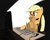 Size: 612x489 | Tagged: safe, artist:madhotaru, applejack, earth pony, pony, g4, applejack's hat, blushing, computer, cowboy hat, female, hat, mare, solo