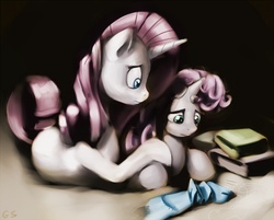Size: 1100x885 | Tagged: safe, artist:gsphere, rarity, sweetie belle, g4, fabric