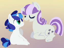 Size: 800x600 | Tagged: safe, artist:daeternal, shining armor, twilight velvet, g4, colt, colt shining armor, cute, male, preglight velvet, pregnant, pregvelvet, shining adorable, younger