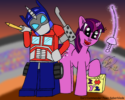 Size: 800x636 | Tagged: safe, twilight sparkle, g4, optimus prime, transformers