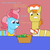 Size: 4985x5000 | Tagged: safe, artist:the-skullivan, carrot cake, cup cake, earth pony, pony, g4, absurd resolution, female, male, salad, ship:carrot cup, shipping, stallion, straight