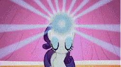 Size: 430x242 | Tagged: source needed, safe, screencap, rarity, pony, unicorn, g4, season 1, suited for success, animated, animated screencap, eyes closed, female, gif, light show, magic, solo