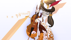 Size: 1920x1080 | Tagged: safe, artist:bunnimation, artist:mikoyanx, artist:obtuselolcat, octavia melody, earth pony, pony, g4, bipedal, cello, clothes, female, hat, musical instrument, solo, steampunk, text, top hat, wallpaper
