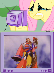 Size: 560x752 | Tagged: safe, fluttershy, pony, g4, exploitable meme, mega man (series), megaman x, meme, tv meme, zero