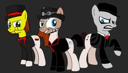 Size: 1181x677 | Tagged: safe, artist:koscielny, ponified, rabbit (steam powered giraffe), steam powered giraffe, the jon, the spine