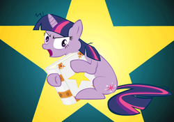 Size: 600x421 | Tagged: safe, artist:blueshift, twilight sparkle, pony, unicorn, fanfic:the star in yellow, g4, book, bookhorse, fanfic, fanfic art, sitting, solo, unicorn twilight