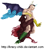 Size: 145x164 | Tagged: safe, artist:krazy-chibi, discord, human, g4, crossover, final fantasy, final fantasy vi, hilarious in hindsight, kefka palazzo, male, simple background, solo, sprite, transparent background