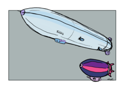 Size: 1200x849 | Tagged: safe, artist:spectralunicorn, trixie, twilight sparkle, fanfic:airshipping is magic, g4, airship, fanfic, female, lesbian, ship:twixie, shipping, zeppelin
