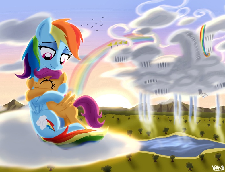 scootaloo and rainbow dash