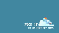 Size: 1366x768 | Tagged: safe, rainbow dash, g4, cloud, meme, wallpaper