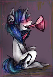 Size: 550x791 | Tagged: safe, artist:lococheekan03, dj pon-3, vinyl scratch, pony, g4, solo