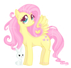 Size: 641x613 | Tagged: safe, artist:felynea, angel bunny, fluttershy, pegasus, pony, rabbit, g4, animal, female, mare, simple background, transparent background