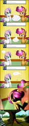 Size: 810x3473 | Tagged: safe, artist:starykrow, scootaloo, sweetie belle, ask the cmc, g4, ask, crying, sad, tumblr