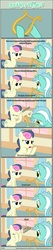 Size: 1063x4999 | Tagged: safe, artist:tritebristle, bon bon, lyra heartstrings, sweetie drops, earth pony, pony, unicorn, comic:heartstrings, g4, comic, double facehoof, facehoof, human to pony, implied transformation, lyre, window