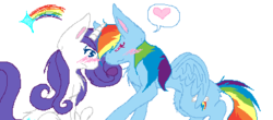 Size: 405x179 | Tagged: safe, artist:tsukaimonboom, rainbow dash, rarity, g4, female, lesbian, ship:raridash, shipping