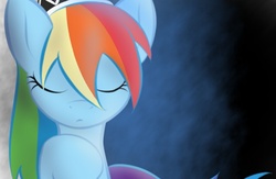 Size: 640x416 | Tagged: safe, artist:dshou, rainbow dash, pegasus, pony, g4, abstract background, eyes closed, female, mare, solo