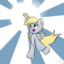 Size: 1000x1000 | Tagged: safe, artist:dshou, derpy hooves, pegasus, pony, g4, duo, female, mare