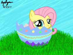 Size: 800x600 | Tagged: safe, artist:argembarger, fluttershy, g4, easter, easter egg, filly