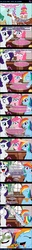 Size: 500x3900 | Tagged: safe, artist:ladyanidraws, pinkie pie, rainbow dash, rarity, earth pony, pegasus, pony, unicorn, g4, candy, comic, food, puking rainbows, skittles, squee, taste the rainbow, vomiting, wahaha