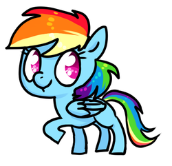 Size: 485x467 | Tagged: safe, artist:emizu, rainbow dash, pony, g4, chibi, female, solo