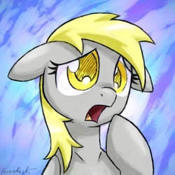 Size: 668x667 | Tagged: safe, artist:eeveetachi, derpy hooves, pegasus, pony, g4, female, mare, solo, worried