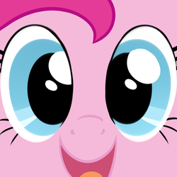 Size: 750x750 | Tagged: safe, artist:hip-indeed, pinkie pie, earth pony, pony, g4, close-up, cute, diapinkes, face, female, looking at you, open mouth, smiling, solo