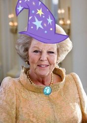 Size: 313x444 | Tagged: safe, human, g4, bea(trixie), beatrix, clothes, hat, irl, irl human, photo, queen netherlands, the great and powerful, trixie's hat