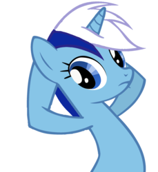 Size: 1280x1400 | Tagged: safe, minuette, pony, g4, duo, female, frown, hooves behind head, mare, recolor, simple background, transparent background