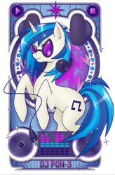 Size: 654x1000 | Tagged: safe, artist:hezaa, dj pon-3, vinyl scratch, pony, g4, equalizer, modern art, nouveau, solo