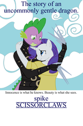 Size: 1248x1892 | Tagged: safe, artist:animartdream, rarity, spike, anthro, g4, crossover, edward scissorhands, eww, female, interspecies, male, parody, ship:sparity, shipping, straight, tim burton, why