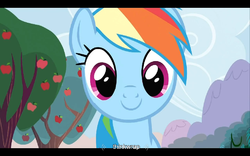 Size: 768x480 | Tagged: safe, screencap, rainbow dash, g4, the super speedy cider squeezy 6000, youtube caption