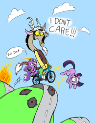 Size: 698x900 | Tagged: safe, artist:mickeymonster, discord, screwball, twilight sparkle, g4, happy wheels, irresponsible dad, landmine, pewdiepie, timmy