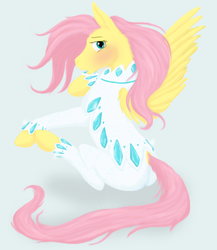 Size: 1401x1614 | Tagged: dead source, safe, artist:cartoonlion, fluttershy, pony, g4, green isn't your color, clothes, female, jumpsuit, nudie suit, outfit, solo